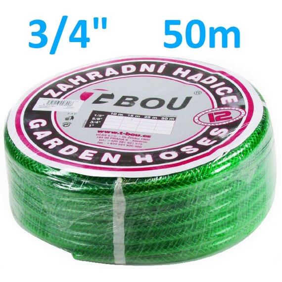 hadice zahradní PROFI 3/4" průhledná, balení 50m