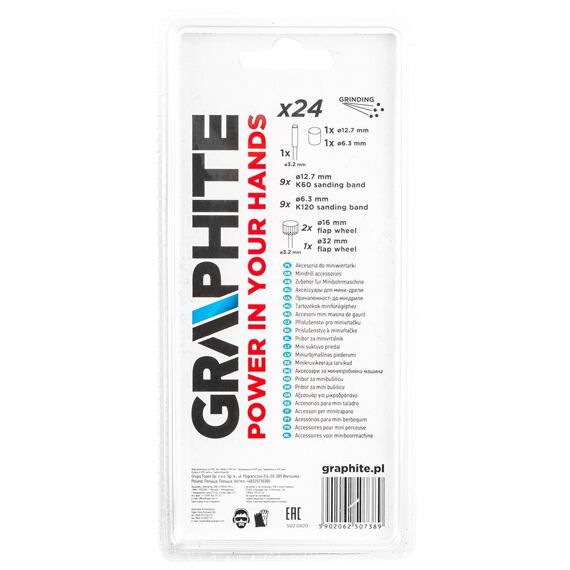 GRAPHITE sada brusných tělísek 24ks, 55H081