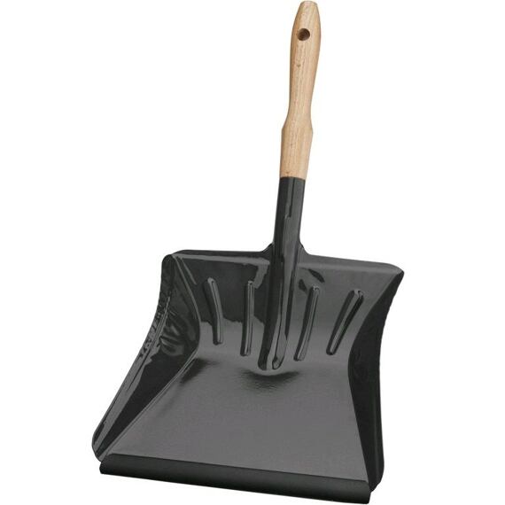 lopatka na smetie, tenší plech, lakovaná, drevená rukoväť, 212013