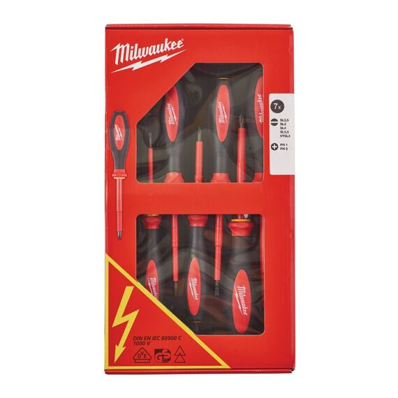 MILWAUKEE 4932464068 súprava skrutkovačov elektro VDE1000V PL + PH + skúšačka