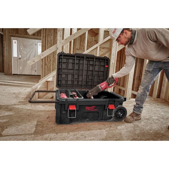 MILWAUKEE 4932478161 bedňa na náradie PACKOUT, 23cm kolieska, rukoväť až 113kg, Dual Stack Top