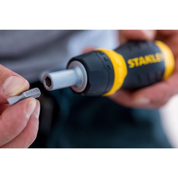 STANLEY 0-66-358 ráčnový šroubovák MINI s bity, rukojeť ABS plast