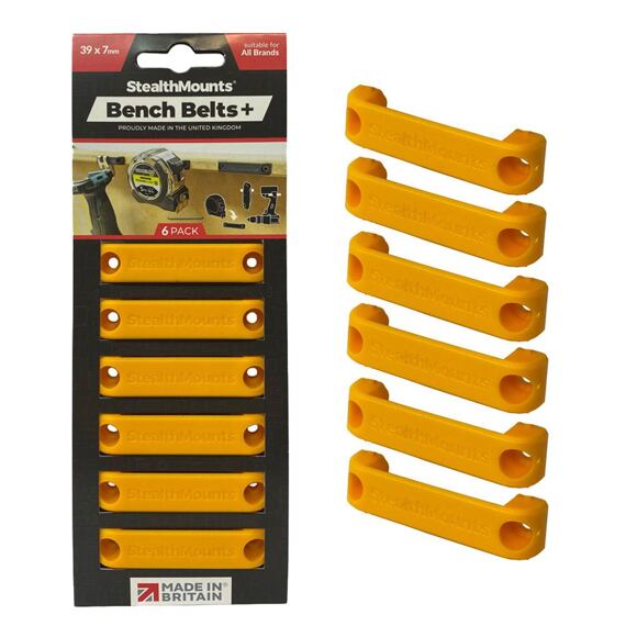 StealthMounts držiak náradia na priskrutkovanie Bench Belt+, žltý, 1ks