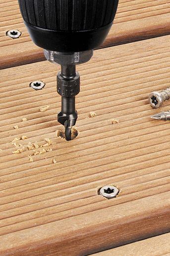 WOLFCRAFT predvrták so záhlbníkom 4,5-12mm, špeciálne na montáž terás, 2545000