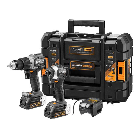 DeWalt DCK200ME2GT aku súprava DCD85MG+DCF85MG, 18V/2*1,7Ah, TSTAK, edícia McLaren
