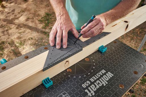 WOLFCRAFT úhelník 3D VARIO PRO, stavitelný pro tesaře a truhláře, 5219000