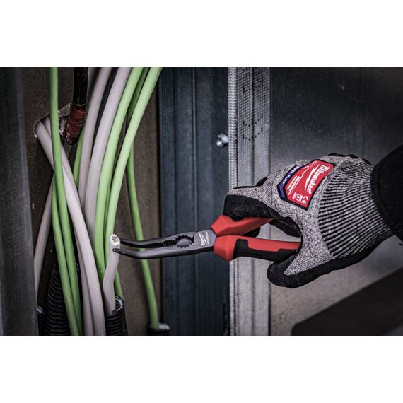 MILWAUKEE 4932492466 kliešte na jemnú mechaniku dlhé, zahnuté 45°, 205mm