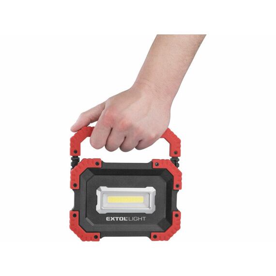 EXTOL Light LED aku reflektor 10W, 1000lm, přenosný, 3,7V/4,4Ah 43272