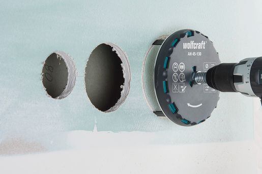 WOLFCRAFT pila děrovka nastavitelná 45-130mm, do dřeva a sádrokartonu, 3 čepele, 5978000