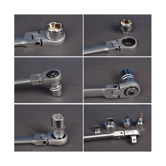 FARYS klíče očkové ráčnové prodloužené, vložky 8-22mm, adaptéry gola, 17-dílná sada, 108-FR1994