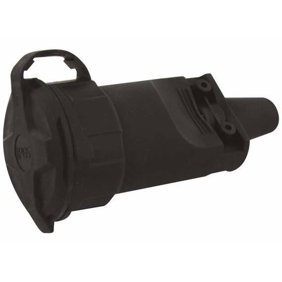 EMOS zásuvka IP65 černá guma P0044