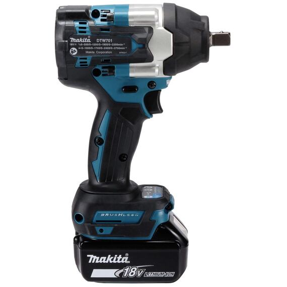 MAKITA DTW701Z aku rázový uťahovák 18V, 700Nm, 1/2" poistka kolík, bez batérie