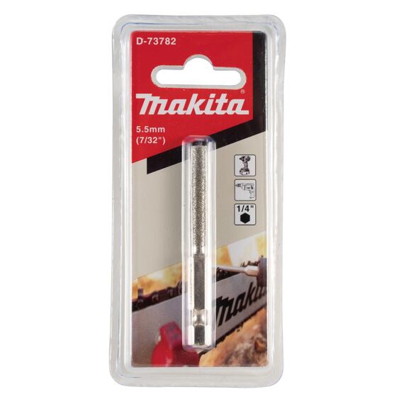 MAKITA D-73782 pilník kulatý průměr 5,5mm pro broušení řetězu upnutí 1/4" 6-ti hran do vrtačky