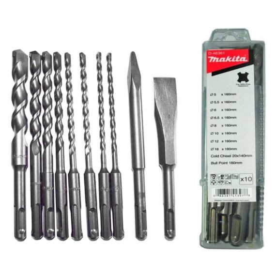 MAKITA D-46361 sada vrtáků a sekáčů SDS+, 10 dílná