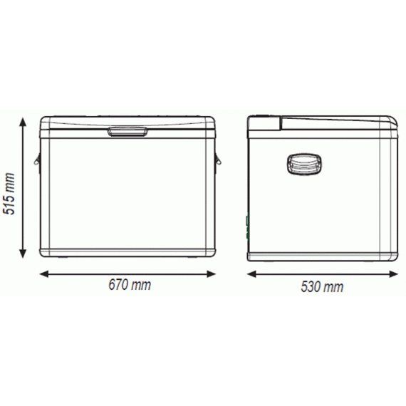INDEL B TB55A autochladnička kompresorová DC 12/24V, AC 110-230V, 45L
