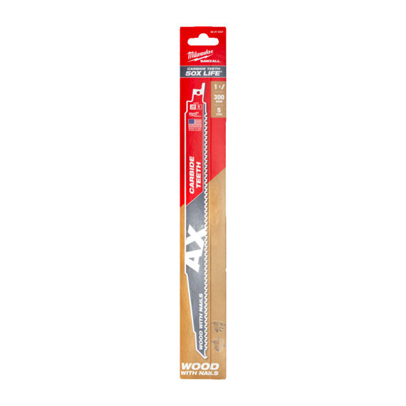 MILWAUKEE 48475227 pilka do ocasky, AX Carbide, 300*5TPi, demolice, dřevo, plasty 1ks