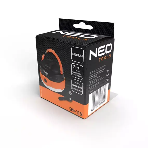 NEO lampa kempingová 3v1, 500lm, USB-C, 99-118