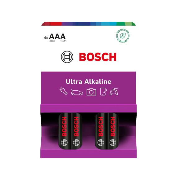 BOSCH baterie LR03UA4B/00 AAA ULTRA ALKALINE, 4ks