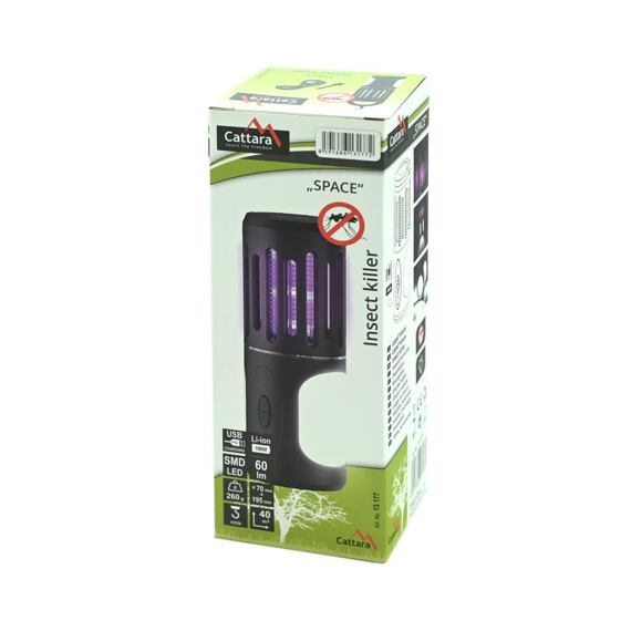 CATTARA svítilna SMD LED SPACE nabíjecí + lapač hmyzu, 60lm, 13177