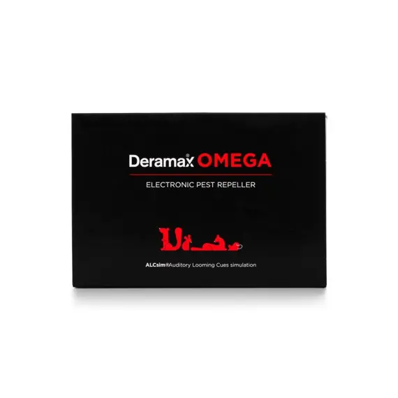DERAMAX Omega Ultrazvukový plašič kun a hlodavců II. generace s ALCsim, simuluje útok dravců, 450m2