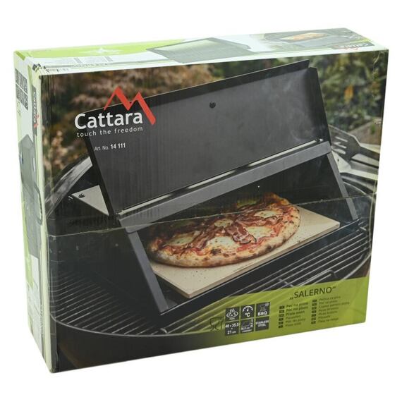 CATTARA pizza pec SALERNO s dvířky a teploměrem, 40*35,5*21cm, použití na grilu, 14111