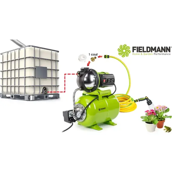 FIELDMANN FVC 8560-EC zahradní vodárna 1100W, 24l. výtlak 48m, sání 8m, tlak 3bar
