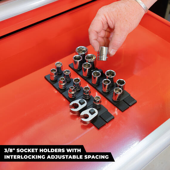 StealthMounts Drawer Hive držák nástrčných klíčů 3/8" TPE, do zásuvek, 10ks