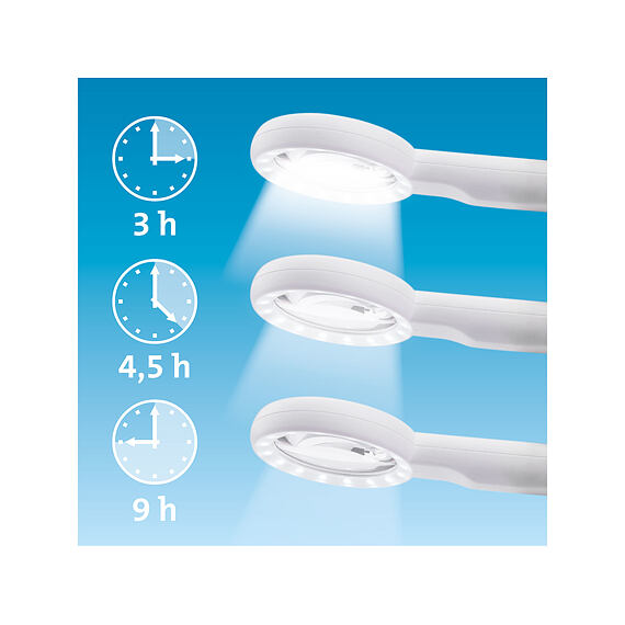 EXTOL LIGHT lupa se světlem, čočka 61mm, zvětšení 6* + 12*, 16 LED diod, USB-C nabíjení, 43163