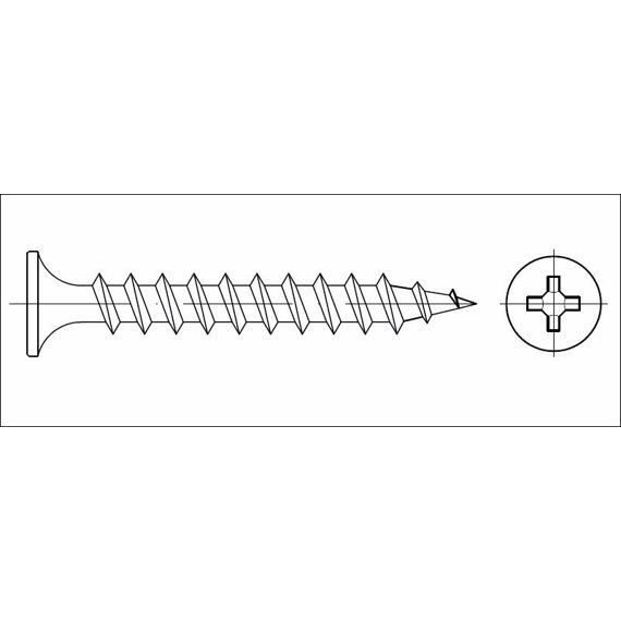 vrut do sádrokartonu 4,2*70mm dvouchodý závit, černý fosfát