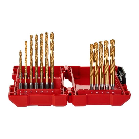MILWAUKEE 48894760 sada vrtáků do rázových utahováků 2-10mm, 19ks, TiN, šestihranná stopka PH box