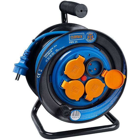 NAREX PBN 25 kábel 230V predlžovací 25m/4Z, 1,5 mm2, 3200W, IP44, guma, pevný stred