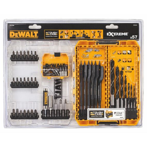 DeWalt DT70758 sada bitů a vrtáků do dřeva, 57-dílná