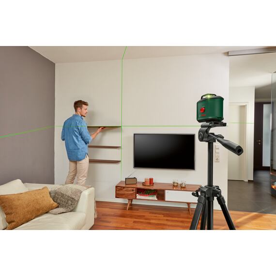 BOSCH UniversalLevel 360 PREMIUM křížový laser, zelený paprsek, dosah 24m, stativ TT150, držák MM3