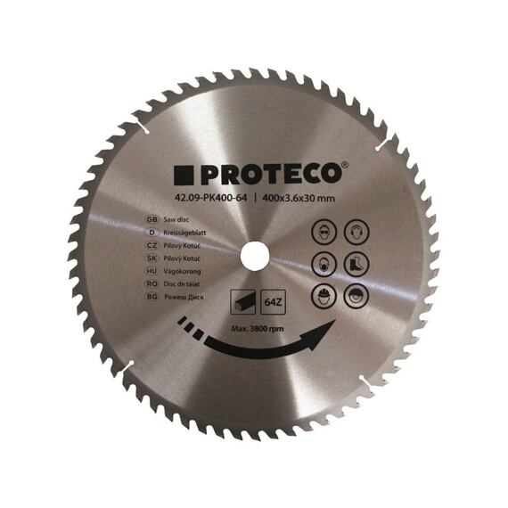 PROTECO pílový kotúč 400*3,6*30 mm 64 WZ HM