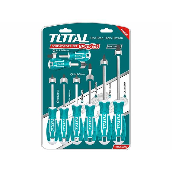 TOTAL sada šroubováků 8-dílná, PL+PH+MINI, THT250608