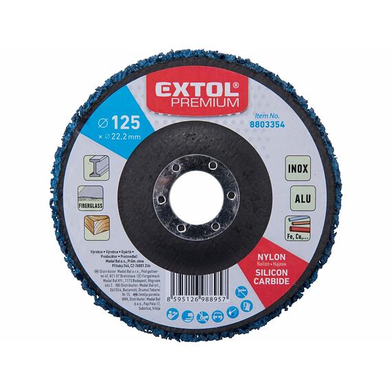 EXTOL PREMIUM kotúč brúsny 125*14*22,2mm, nylon/abrazivo SiC, 8803354