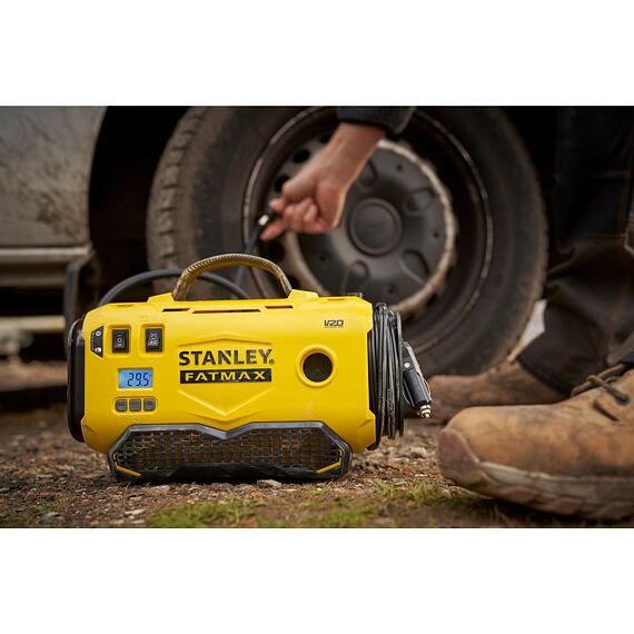STANLEY SFMCE520B-QJ aku kompresor V20 / 230V / adaptér 12V z auta, max.tlak 11bar