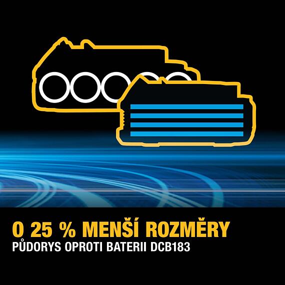 DeWalt DCS356E1T-XJ aku oscilačná brúska 18V/1*1,7Ah bez nabíjačky, príslušenstvo POWERSTACK, TSTAK