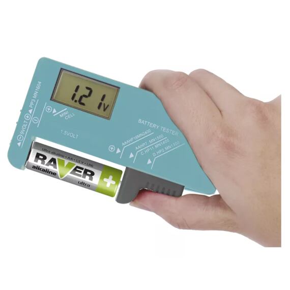 EMOS univerzální tester baterií LCD (AA, AAA, C, D, 9V, knoflíkových), N0322