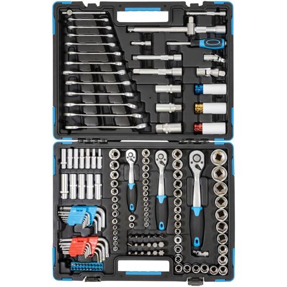 GÜDE gola sada 1/2"+1/4"+3/8", 157-dílná, OP klíče, hlavice na Al kola, sady imbus + TORX, 39003