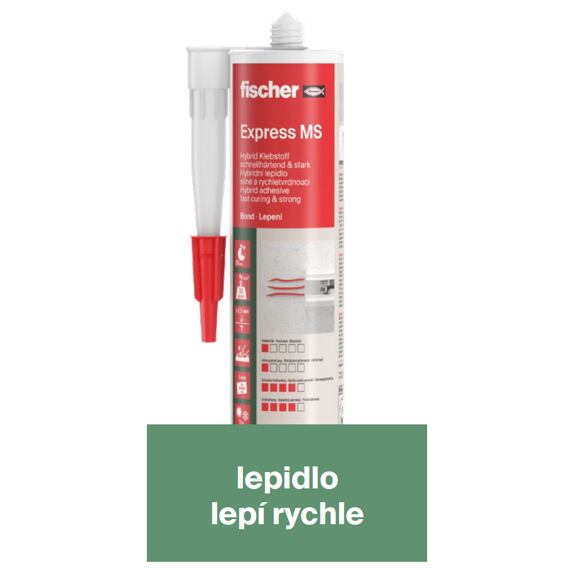 FISCHER lepidlo Express MS, silné rychletvrdnoucí, 290ml, bílá, 558829