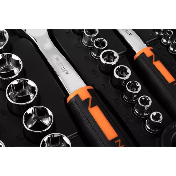 NEO TOOLS gola sada 1/2"+3/8"+1/4" + očkoploché klíče, 219ks, 10-076