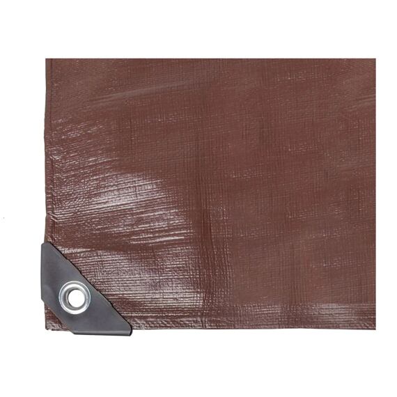 PROTECO plachta s oky 5*8m EXTRA silná 200g/m2, hnědá, 10.88-P200-5-8