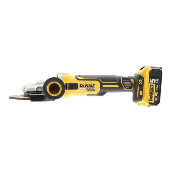 DeWalt DCG405FNT aku bezuhlíková úhlová bruska 125mm, plochá hlava, 18V bez baterie, kufr TSTAK