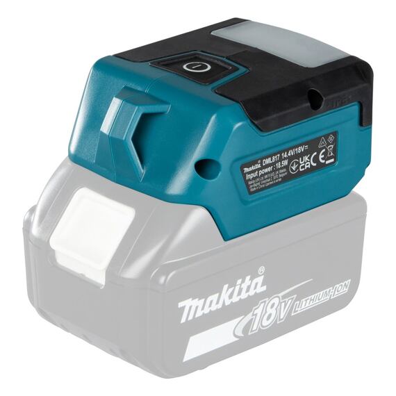 MAKITA DML817 aku svítilna LED 18V LXT, 300lm kombi svícení, 150lm čelní/horní svícení, bez baterie