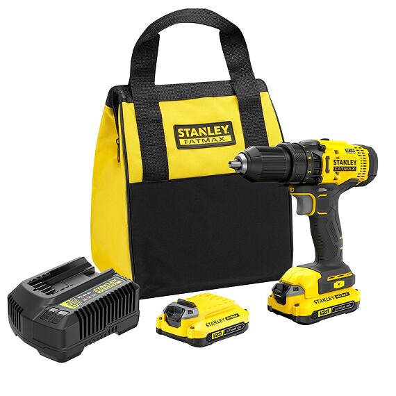STANLEY SFMCD700C2S aku bezuhlíková vrtačka 18V/2*1,5Ah, 50Nm, 0-350/1500 ot./min, taška