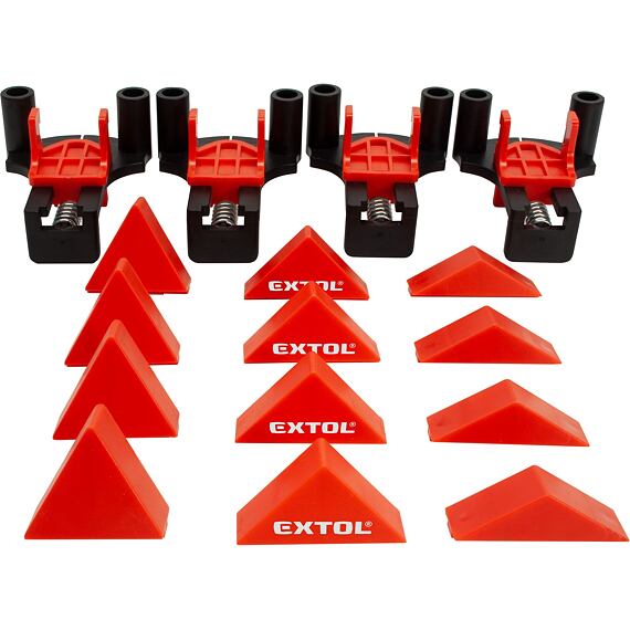 EXTOL Premium svěrky rohové truhlářské sada 4ks, 60°-90°-120°, materiál 5-22mm, 8815440