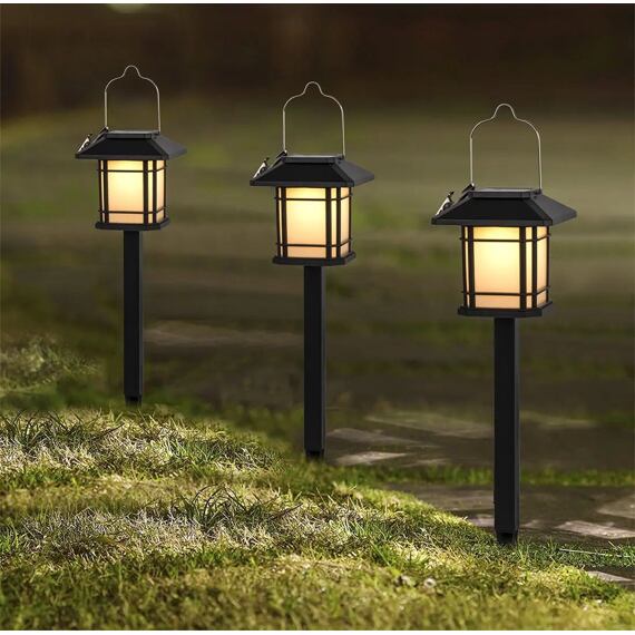 lampa solární LUCERNA 10,5cm, výška 40cm, 12LED, nerez/PH černá, 797475