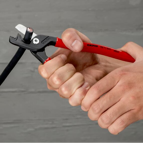 KNIPEX nožnice na káble StepCut XL 225mm, tenké aj veľmi tvrdé káble, 2 rezné plochy 9511225