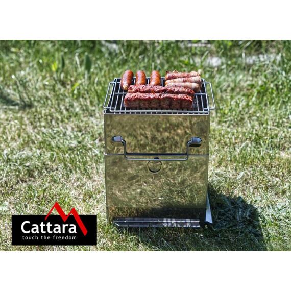 CATTARA gril-vařič CUBE skládací, rošt 20*20cm, Cr ocel, (složený 28*22*5cm), 13001